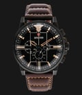 Expedition EXF-6717-MCLIPBABO Chronograph Man Black Dial Brown Leather Strap-0