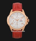 Expedition E 6763 BF LRGSL Ladies Silver Dial Red Leather Strap-0