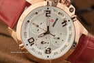 Expedition E 6763 BF LRGSL Ladies Silver Dial Red Leather Strap-3