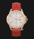 Expedition E 6763 BF LTRSLRE Ladies Silver Dial Red Leather Strap-0