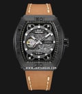 Expedition Automatic E 6800 MA LIPBAIV Black Skeleton Dial Light Brown Leather Strap-0