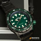 Expedition Automatic E 6809 MA BIPGN Green Dial Black Stainless Steel Strap + Extra Nylon Strap-3