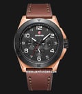 Expedition Modern Classic E 6823 MF LBRBA Men Black Dial Brown Leather Strap-0