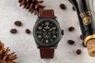 Expedition Modern Classic E 6823 MF LIPBAIV Men Black Dial Brown Leather Strap-3