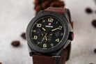Expedition Modern Classic E 6823 MF LIPBAIV Men Black Dial Brown Leather Strap-4