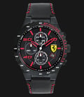 Ferrari Scuderia 0830363 Chronograph Men Black Dial Black Leather Strap-0