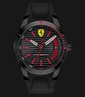 Ferrari Scuderia 0830428 RedRev Men Black Dial Black Rubber Strap-0