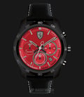Ferrari 0830447 Primato Men Red Dial Black Leather Strap-0