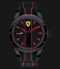 Ferrari 0830481 RedRev Men Black Dial Black Rubber Strap-0