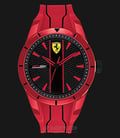 Ferrari Scuderia 0830496 RedRev Men Black Dial Red Rubber Strap-0