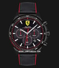 Ferrari Scuderia Pilota 0830623 Chronograph Men Black Dial Dual Tone Rubber Strap-0