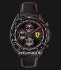 Ferrari Scuderia Speedracer 0830647 Chronograph Men Black Dial Black Leather Strap-0