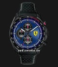 Ferrari Scuderia Speedracer 0830649 Chronograph Men Blue Dial Black Leather Strap-0