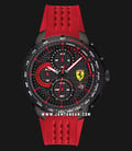 Ferrari Scuderia Pista 0830727 Chronograph Men Black Dial Red Rubber Strap-0