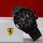 Ferrari Scuderia Pilota Evoluzione 0830771 Chronograph Black Dial Black Stainless Steel Strap-3