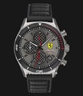 Ferrari Scuderia Pilota Evoluzione 0830773 Chronograph Black Dial Black Leather Strap-0