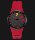 Ferrari 0840017 Scuderia SF Quartz Black Dial Red Rubber Strap-0