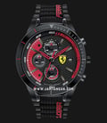 Ferrari Scuderia RedRev 0830260 Chronograph Men Black Dial Black Rubber Strap-0