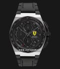 Ferrari Scuderia Aspire 0830868 Chronograph Black Carbon Textured Dial Rubber and Leather Strap-0