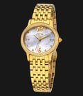 FIYTA Classic DL0040.GWGD Allure Sapphire Crystal Mother of Pearl Dial Gold Stainless Steel Strap-0