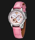 FIYTA Clover DLA8262.WWSD Gemstone Mother of Pearl Inlaid Dial Designed Pink Leather Strap-0