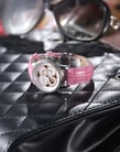 FIYTA Clover DLA8262.WWSD Gemstone Mother of Pearl Inlaid Dial Designed Pink Leather Strap-5