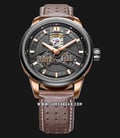 FIYTA Classic GA866002.MBR Extreme Roadster Automatic Man Black Dial Brown Leather Strap-0