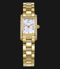 Fiyta Exquisite L583.GWGH Ladies White Dial Gold Stainless Steel Strap-0