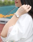 FIYTA Classic L612.MWM Ladies Silver Rose Gold White Dial Stainless Steel Strap-2