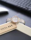 FIYTA Classic L612.MWM Ladies Silver Rose Gold White Dial Stainless Steel Strap-4