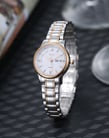 FIYTA Classic L612.MWM Ladies Silver Rose Gold White Dial Stainless Steel Strap-5