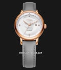 FIYTA Classic LA805000.PWH Young+ Automatic Ladies White Dial Grey Leather Strap-0