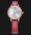 FIYTA Heartouching LA805002.PWRD Ladies Automatic Mother of Pearl Dial Red Leather Strap-0