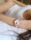 FIYTA Photographer LA8366.MSSD Fashion Woman Mother of Pearl Dial Pink Leather Strap-3