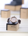 FIYTA Heartouching LA8402.MWR Ladies Automatic Watch Brown Leather Strap-7