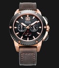 FIYTA Extreme WG1016.MBR Chronograph Watch Brown Leather Strap -0