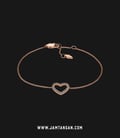 Gelang Fossil JF03257791 Open Heart Rose Gold Stainless Steel-0