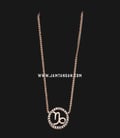 Kalung Fossil JF03309791 Capricorn Pendant Rose Gold Tone Stainless Steel-0