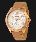 Fossil AM4532 Cecile Multifunction Rose Gold Glitz Sand Leather Strap-0