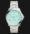 Fossil AM4644 Cecile Multifunction Ladies Turquoise Dial White Acetate Strap-0