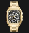 Fossil Inscription BQ2573 Automatic Skeleton Dial Gold Stainless Steel Strap-0