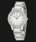 Fossil CE1017 Ladies Jesse Three Hand White Dial Ceramic White Stainless Steel Strap-0