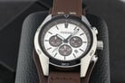 Fossil CH2565 Coachman Chronograph Silver Dial Brown Leather Strap-5
