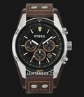 Fossil CH2891 Coachman Chronograph Black Dial Brown Leather Strap-0
