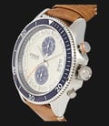Fossil CH2951 Wakefield Chronograph Cream Dial Brown Leather Strap-2