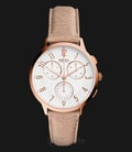 Fossil CH3016 Ladies Abilene Chronograph White Dial Beige Leather Strap-0