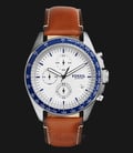 Fossil CH3029 Men Sport 54 Chronograph White Dial Brown Leather Strap-0