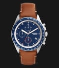 Fossil CH3039 Men Sport 54 Chronograph Blue Dial Light Brown Leather Strap -0