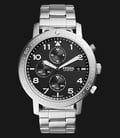 Fossil The Major CH3082 Men Chronograph Timer Black Dial Stainless Steel Strap-0