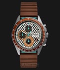 Fossil CH3093 Men Sport 54 Chronograph Brown-gray Dial Brown Rubber Strap-0